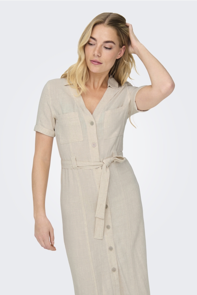 ONLSIESTA SS LINEN BL SHIRT DRESS P 15347210 Moonbeam